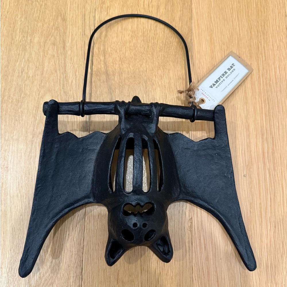 Vintage Pottery barn hanging iron bat